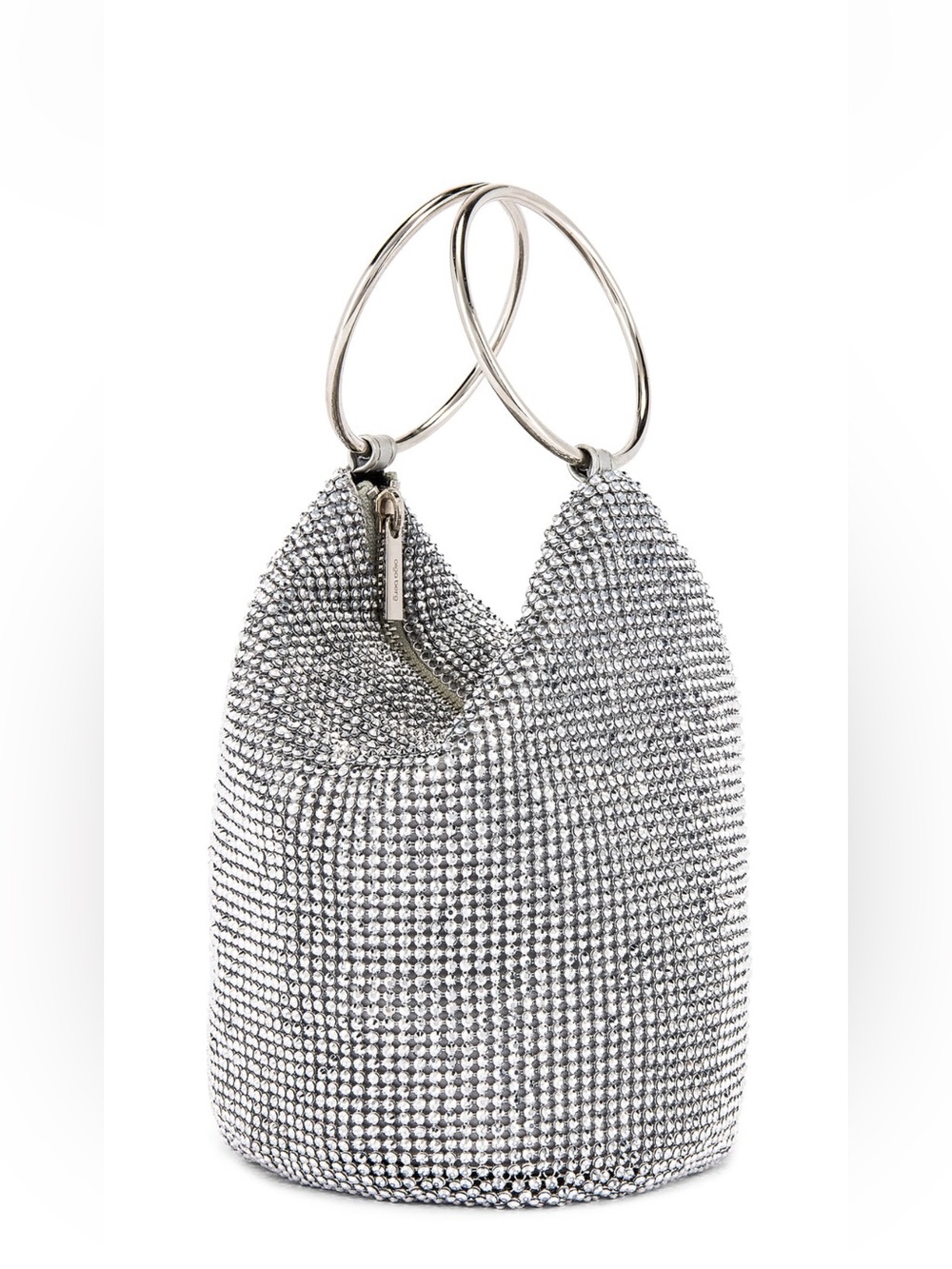 Olga Berg Ellie Crystal Mesh Ring Handle Bag